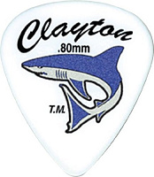 CLAYTON SH80/6  набор медиаторов - 0.80 mm SAND SHARK стандартные, рисунок акула, напыление из песка