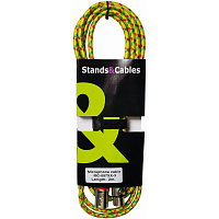 STANDS & CABLES MC-087XX-3 Микрофонный кабель в тканевой оплетке, XLR "мама" - XLR "папа", длина 3 метра