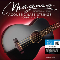 Magma Strings BA170G  Струны для акустической бас-гитары, серия Gold Alloy 85/15, калибр: 45-65-85-105, обмотка круглая, бронзовый сплав, натяжение Medium
