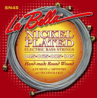 LA BELLA SN45  струны для 4-струнной бас гитары - (045-065-085-105), сталь, обмотка - никель, серия Nickel-Plated