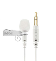 RODE Lavalier GO White петличный микрофон c разъемом TRS 3.5 мм, совместим с передатчиком Wireless GO, цвет белый