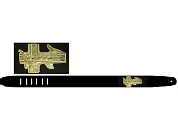Perri's P25E-112  Кожаный ремень 2,5" для гитары, золотой крест