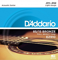 D'ADDARIO EZ910 струны для акустической гитары, бронза, 85/15, Light, 11-52