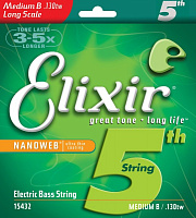 ELIXIR Bass 15432 струна Nanoweb, 130TW L, 5-я струна для бас.гитары