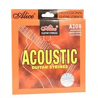 ALICE A208-SL стальные струны для акустической гитары, оплетка фосфорная бронза, 11-52, натяжение: Super Light