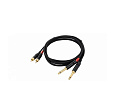 Cordial CFU 1.5 PC кабель сдвоенный 2 х RCA—2 х джек моно 6.3мм male, длина 1,5 м, черный