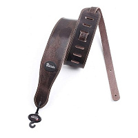 BlackSmith LS-2208 Brown ремень для гитары, кожа, 70 мм, толстый, круглые концы, цвет коричневый, со стежкой