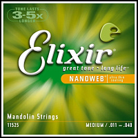 ELIXIR 11525 струны для мандолины NanoWeb Med (011-015-026-040)