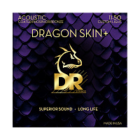 DR DAP-11 струны для акустической гитары, калибр 11-50, серия DRAGON SKIN+™