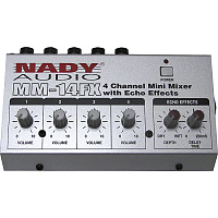 Nady MM-14FX  Компактный микшерный пульт 4 входа (1/4" TRS) с DSP (Echo)
