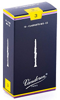Vandoren CR113 трости для кларнета Eb , традиционные (синяя пачка), №3, (упаковка 10 шт.)