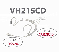 AV-Jefe VH 215CD Bl минимикрофон с оголовьем, кардиоидный, 50-18000 Гц, съемный кабель, черный