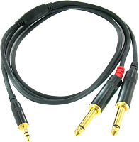 Cordial CFY 3 WPP-LONG кабель джек стерео 3.5 мм - 2 x моноджек 6.3 мм папа, длина 3 метра