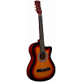 TERRIS TF-3802C SB  акустическая фолк-гитара с вырезом, цвет санберст