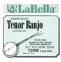 LA BELLA 720M-LE  струны для 4-струнного банджо, среднее натяжение (011-013-023w-033w), посеребренные
