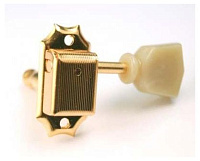 Gotoh SD90-HAPM-SL-G  колки локовые, автозажим, регулируемые, Vintage, 3+3, gold; пластик, тюльпан