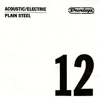 Dunlop DPS12 Acoustic/Electric Plain Steel  струна для акустической и электрогитары, сталь, 0.012