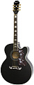 EPIPHONE EJ-200SCE Black (w/ Fishman PreSys) гитара электроакустическая со стальными струнами, джамбо, цвет черный