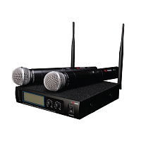 VOLTA US-2 (505.75/622.665)  Микрофонная радиосистема с двумя ручными динамическими микрофонами UHF диапазона