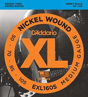 D'ADDARIO EXL160S струны для бас-гитары, никель, 50-105, Short Scale