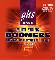 GHS 5ML-DYB BOOMERS набор струн для 5-струнной басгитары, никелированная сталь, 045-126