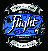 FLIGHT EN0942 струны для электрогитары, 09-42, натяжение Super Light, сталь, обмотка никель