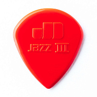 Dunlop 47P3N Nylon Jazz III 6Pack  медиаторы, острый кончик, толщина 1,38 мм, цвет красные, 6 шт.