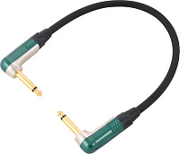 Cordial CRI 0,3 RR инструментальный кабель угловой моно-джек 6,3 мм/угловой моно-джек 6,3 мм, разъемы Neutrik, 0,3 м, черный