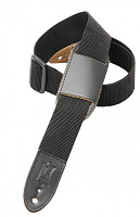 LEVY'S M8PJ-BLK  ремень 3,7 см, черный, материал - полиэстер, кожаные наконечники, наплечник
