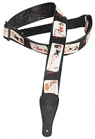 LEVY'S MPS2-072 - ремень для гитары, ширина 5 см, черный с рисунком "карты с девушками", полиэстер, полиэстеровые наконечники, серия Sonic Art