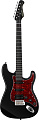 DONNER DST-200 Black электрогитара, цвет черный, чехол в комплекте
