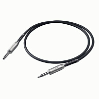 PROEL BULK100LU05 кабель Mono Jack 6,3 мм/Mono Jack 6,3 мм, инcтрументальный, длина 0,5 м (кабель HPC110, разъемы S230)