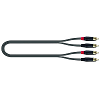 QUIK LOK JUST 4RCA 1 компонентный кабель, металлические разъёмы 2 RCA Male  2 RCA Male (тюльпаны), 1 метр