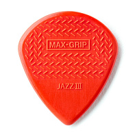 Dunlop 471R3N Max-Grip Jazz III Nylon 24Pack медиаторы, острый кончик, толщина 1,38 мм, цвет красный, 24 шт.