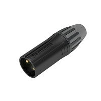 Seetronic SCMM3-BG кабельный 3-контактный разъем XLR "папа", позолоченные контакты, черный