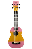 Kaimana UK-21 ORL Укулеле сопрано, цвет желто-розовый