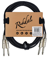 ROCKDALE DC007-3M готовый компонентный кабель, разъёмы 2 mono jack  2 mono jack, длина 3 м, чёрный