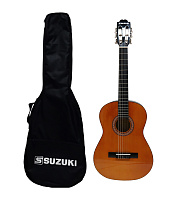 Suzuki SCG-2S+3/4 NL  классическая гитара с анкером, размер 3/4, нейлоновые струны, чехол в комплекте, цвет натуральный
