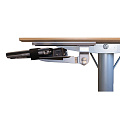 Kondator 431-LU20 Подставка для хранения ноутбука вертикально или горизонтально под столом. Фиксация устройства ремнем. Вращение 360°. Опция - направляющие рельсы LiftSystem 430-WA1x для горизонтального скольжения. Цвет серебристый