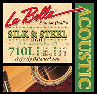 LA BELLA 710L  струны для акустической гитары - Light (011-014-023w-031-041-051), обм. шелк&сталь