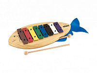 MEINL NINO901  металлофон, 8 нот (c,d,e,f,g,a,b,с). Деревянный корпус в форме рыбы и съемные цветные металлические клавиши. В комплекте 2 палочки и песенник.
