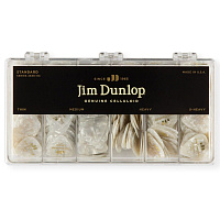 Dunlop 483004 Celluloid White Pearloid Display медиаторы, HV/MD по 144 шт.; XH/TH по 72 шт.