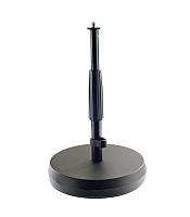 K&M 23325-300-55 настольная микрофонная стойка прямая, звукопоглощающая литая основа, выс. 217-347 мм, черная
