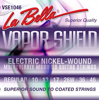 LA BELLA VSE1046  струны для электрогитары, (010-013-017-026-036-046), сталь с круглой никелированной обмоткой