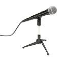 OnStage DS7425 настольная микрофонная стойка, черное основание, ствол хром, с держателем