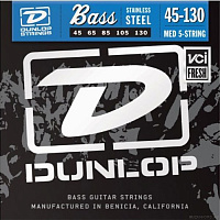 DUNLOP DBS45130 Stainless Steel Bass 45-130 5 Strings струны для 5-струнной бас-гитары