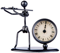 GEWA Sculpture Clock Flute часы-скульптура сувенирные флейтист, металл, 12x6,5x13 см