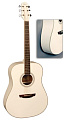 FLIGHT AD-200 WH  акустическая гитара, цвет белый, скос под правую руку