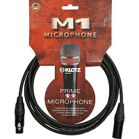 Klotz M1FM1N0100 микрофонный кабель, XLR(F) XLR(M), длина 1 метр, черный, разъемы Neutrik