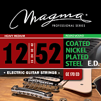 Magma Strings GE170ED  Струны для электрогитары, серия Coated Nickel Plated Steel, калибр: 12-15-24-28-38-50, обмотка круглая, никелированная сталь, с покрытием, натяжение Heavy Medium